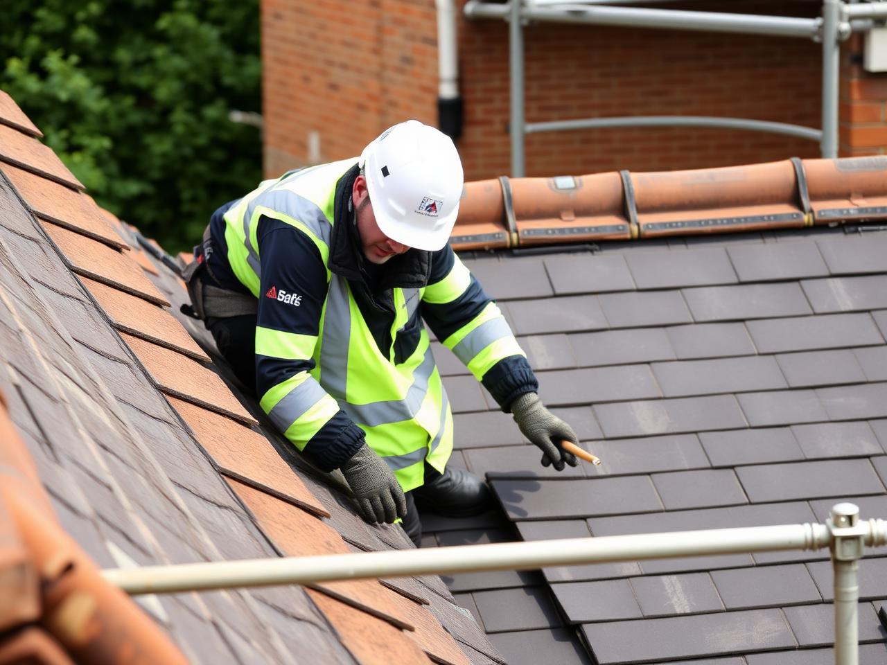 Slate tile install with new ridge