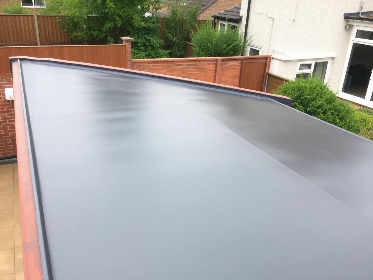 EPDM rubber flat roof, rear extension